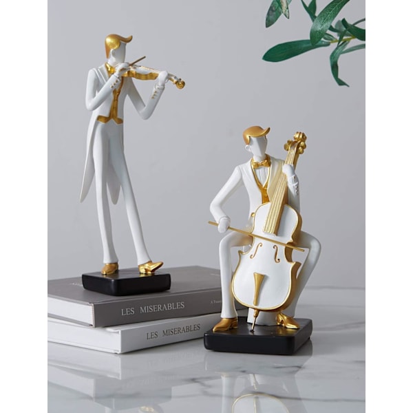 Amoy-Art Musiker Figur Musikk Skulptur Statue Musikk Dekor