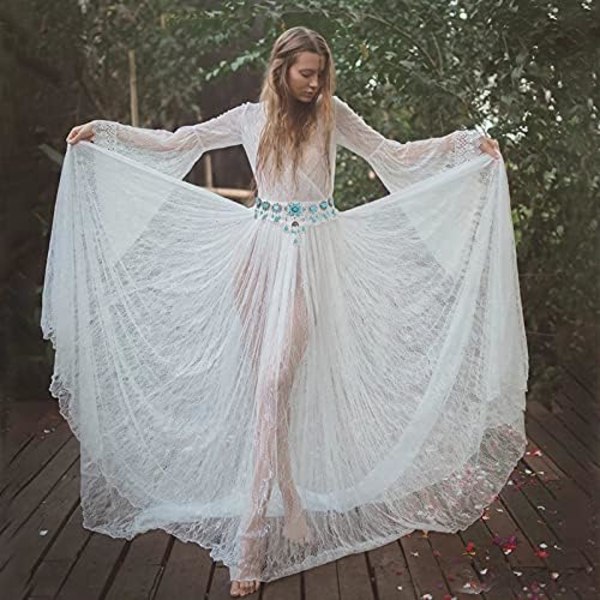 Sommarstrand Carvad Blomma Tribal Gypsy Silver Mynt Tassel Midja