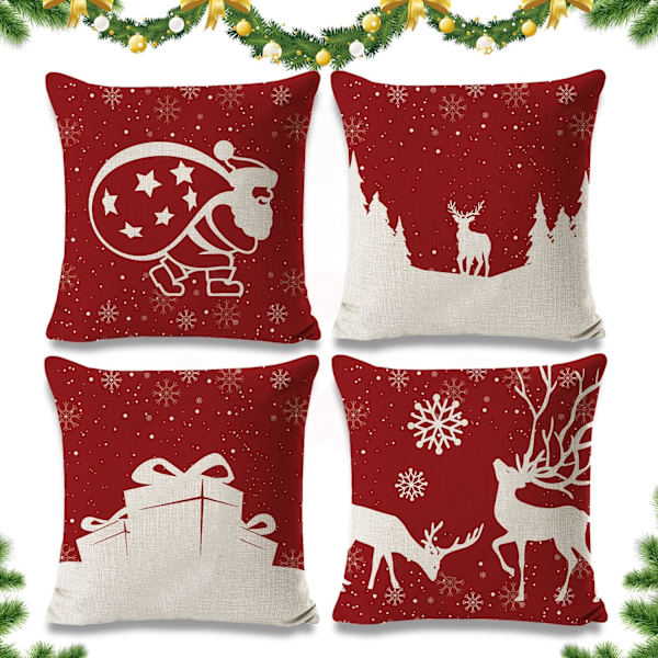 4 stycken julkuddfodral, julkuddfodral, Chr