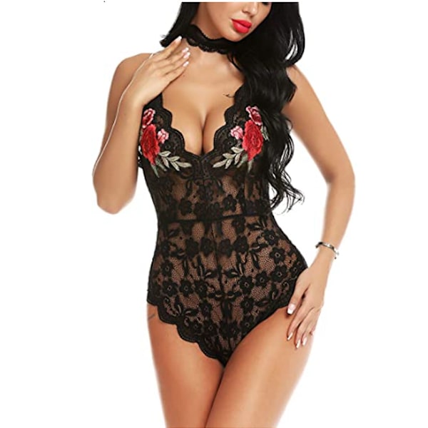 Naisten Teddy-alusasut Seksi pitsi Body Yhden kappaleen Babydoll Embroi