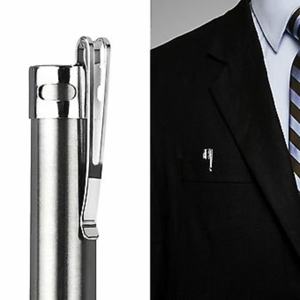 5\" LED USB Uppladdningsbar Mini Taktisk Ficklampa Rostfritt Stål Torch Pennlampa ( )