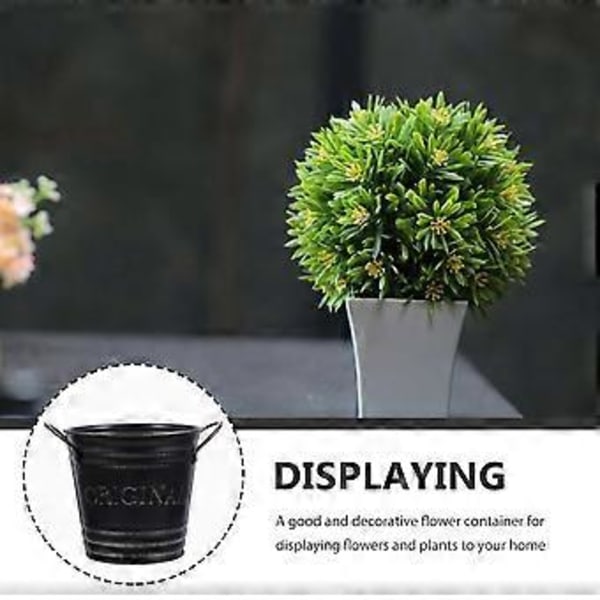 Blomsterarrangement Spand Balkon Bordplade Rustik Jern Blomsterspand Dekoration