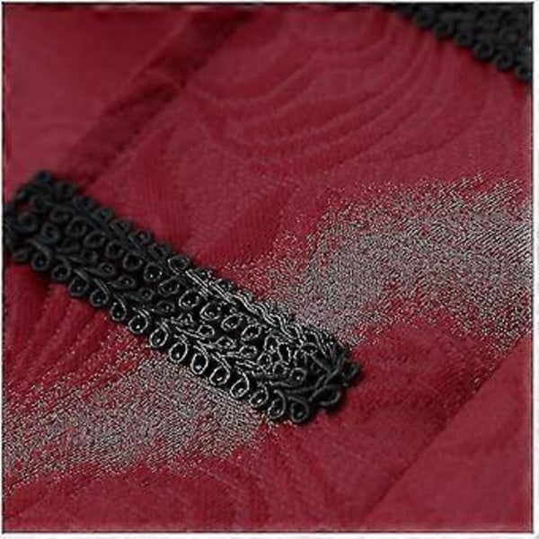 Miesten Steampunk-takki, Vintage-Frakkipuku, Goottilainen Victorian-Asuste, Karnevaali-Cosplay.M (3XL Tummanpunainen)