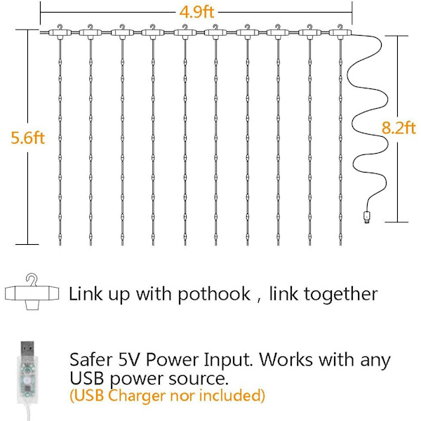 Värikäs valoverho, 3M * 2,8M värikkäät valosarjat,