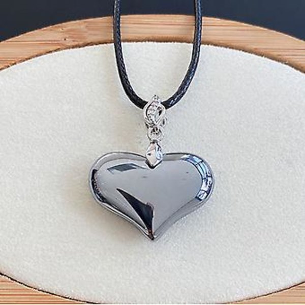 Hjerte Vedhæng Choker Sort Reb Kæde Halskæde Valentinsdag Fødselsdagsgave (B)