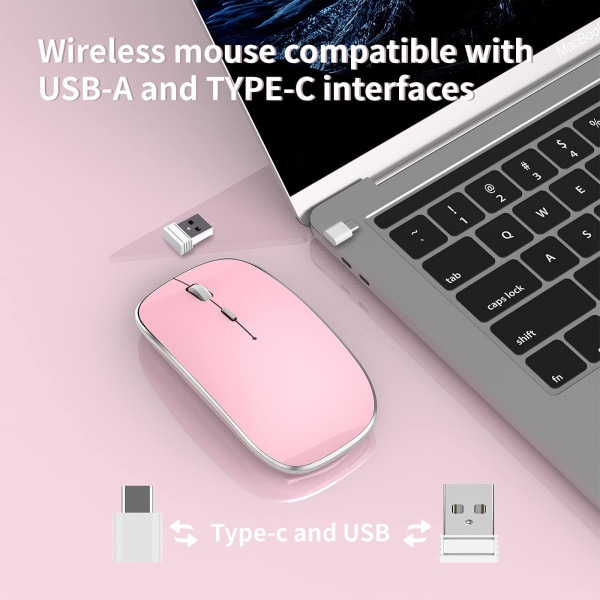 Wireless Rechargeable Slim Silent Mouse 2.4G Portable Mobile Opti