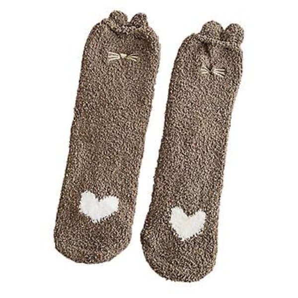 Mjuka och fluffiga julstrumpor för kvinnor, varma vinterstrumpor, julklappar (armégrön)