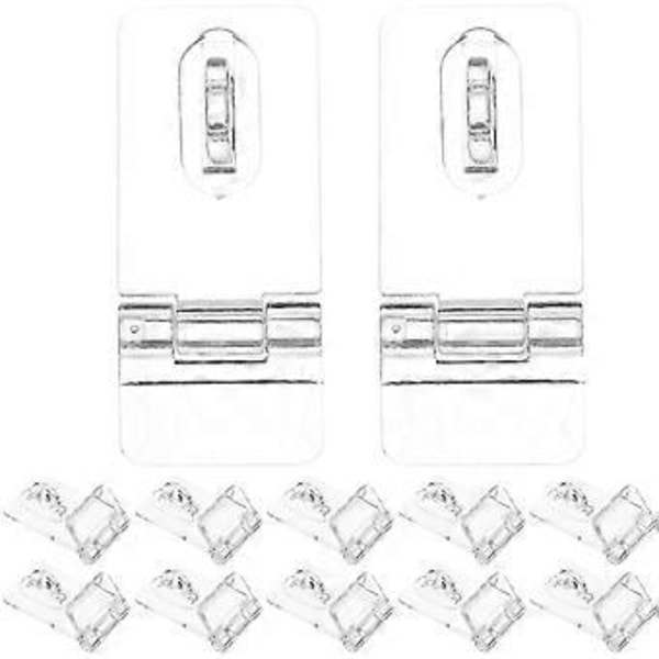12 Set Akryl Hasp Lås Spännen Transparent Smyckeskrin Lås Spänne