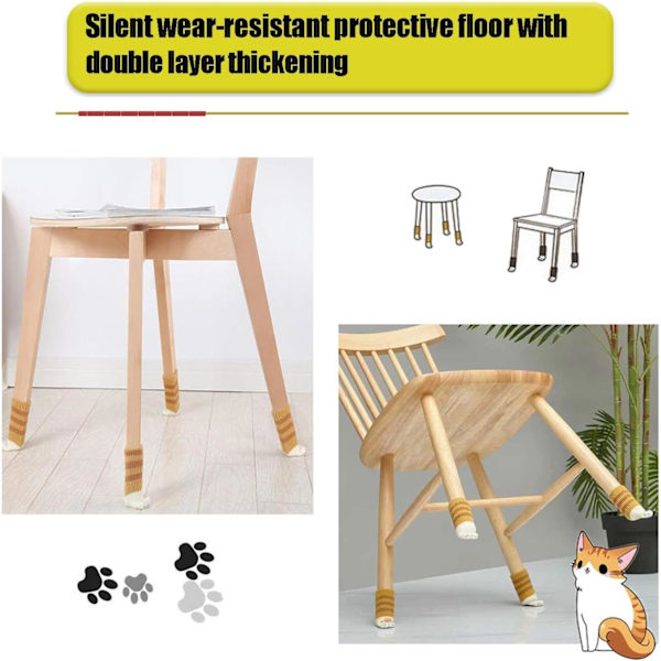 8 st möbelben strumpor överdrag söt katt tass design hög elasticitet
