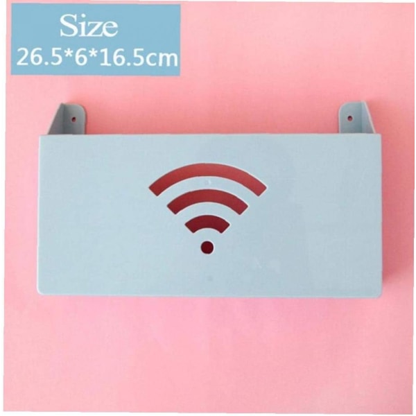 1 stk Blå Veggmontert WiFi-ruter Oppbevaringsbokser Small Size Router