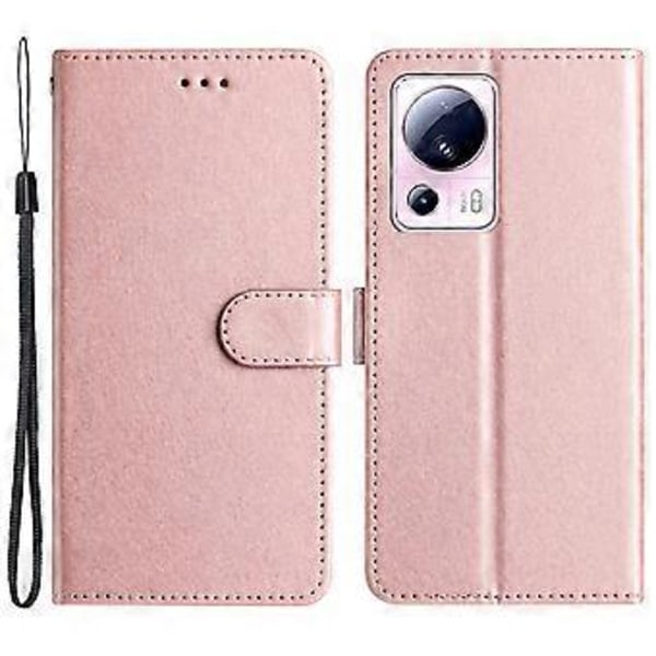 Telefonfodral med plånboksfunktion, stativ och sidenstruktur i PU-läder för Xiaomi 13 Lite/Civi 2 5G (Stil A)