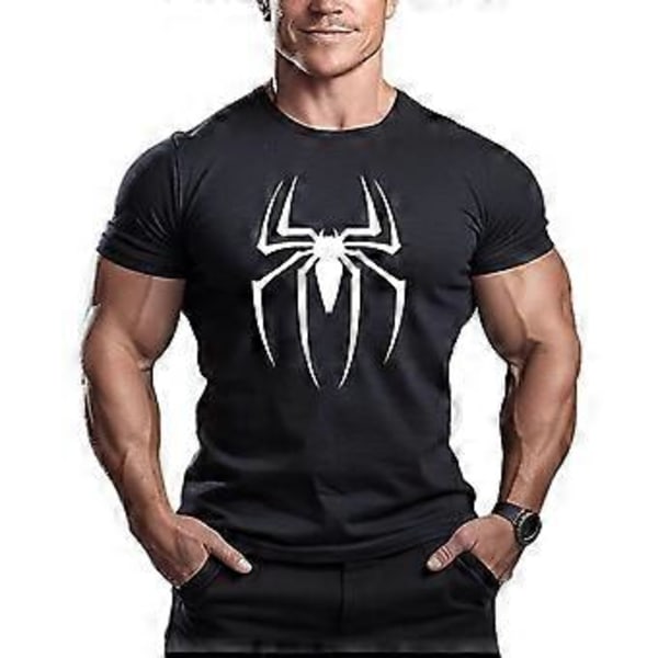 Spider-Man Træningstop Kortærmet T-shirt til Mænd (S Sort)