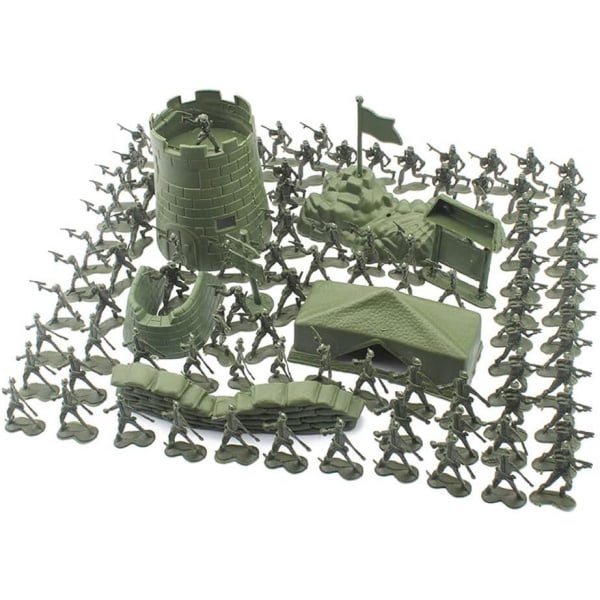 100st Militär Soldat Modell Leksak Set, Plast Militär Leksak Soldi