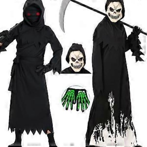 Lasten Kuoleman Asu Halloween Kuoleman Viitta Viikate Asu Lasten Kuoleman Asu Lapsille Pojille Tytöille Z 009 XL(XL Z 009)