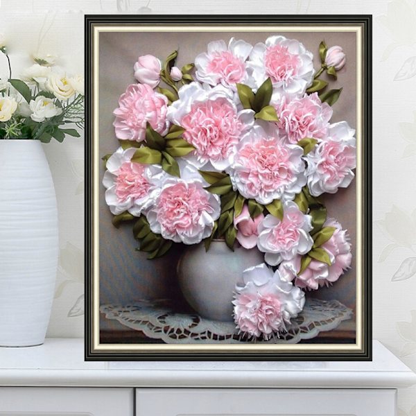 30 x 40 cm, fleur dans un vase Diamond Painting Broderie Diaman