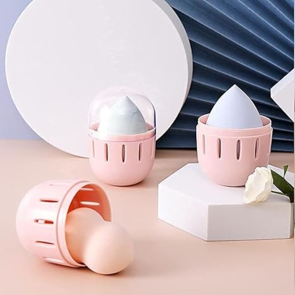 Dammfri Makeup Svamp Hållare Case Behållare Stativ Skönhet Kosmet