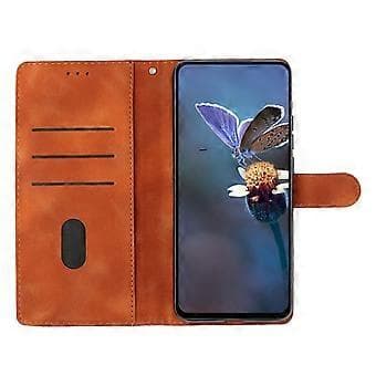 Kompatibelt deksel til iPhone 14, Sakura Butterfly-trykk, full beskyttelse, lærstativ, telefondeksel (brun)
