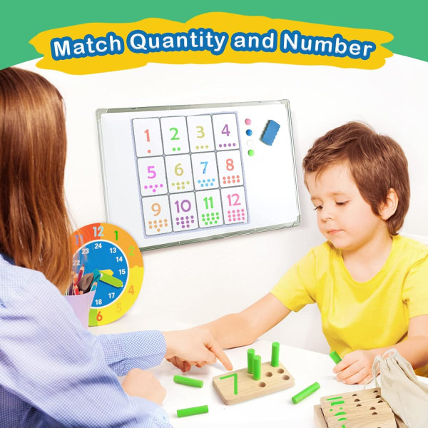 Montessori trælegetøj Pædagogisk legetøjsnummerspil med opbevaringstaske Aktivitets- og udviklingslegetøj Wo
