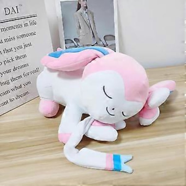 Sovande Carton Kudde Pocket Monster Djur Squish Evolution Plysch Leksak Fylld Mjuk Plushies Gosig Dock för Barn (13,8 tum, Rosa)