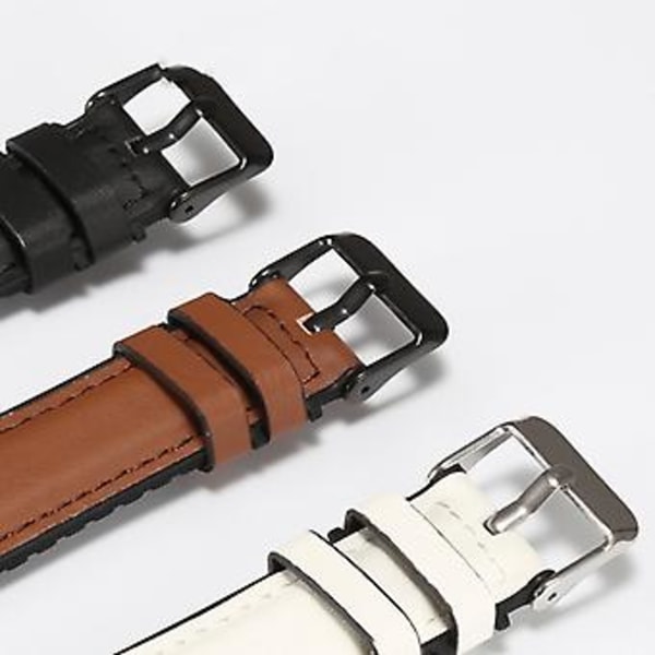 Til Fitbit Versa 3 Læder + Silikon Urrem (Hvid)