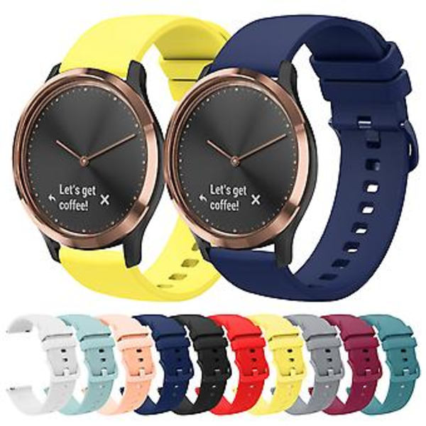 Silikoninen ranneke Garmin Vivomove HR Sport -kellolle (Valkoinen)