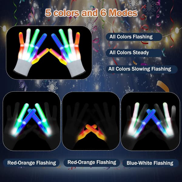 Blinkende LED-handsker Halloween Jul Strømpefyld Cool Til