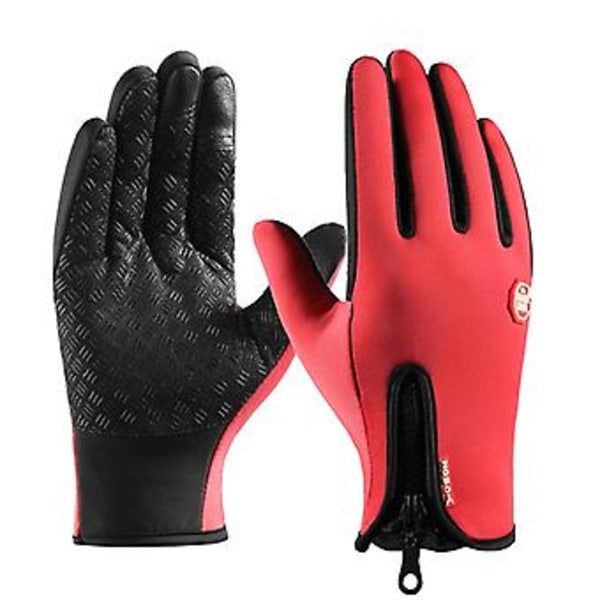 Vinter Vanntette Hansker Touchscreen Ski Hansker Snowboard Snøhansker Sykling (XL 17 Rose Rød Touch)
