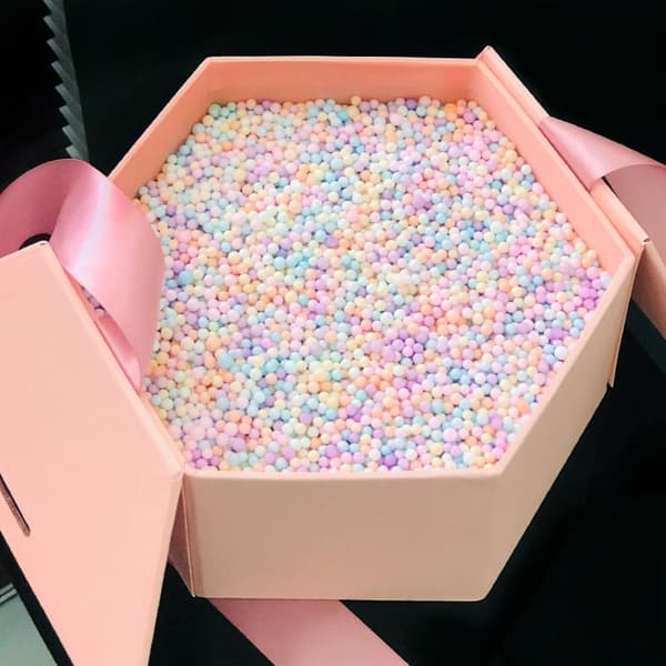 Hexagonal liten storlek 15 * 13 * 10 lyxig presentask, återanvändbar förvaring