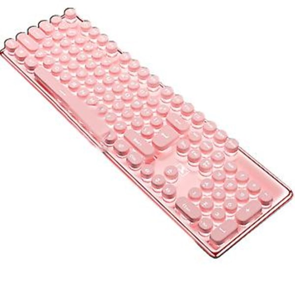 RGB Mekanisk Gaming USB Kablet Tastatur Sammenleggbart Stativ for Windows Gaming PC (Krystallrosa hvitt lys)