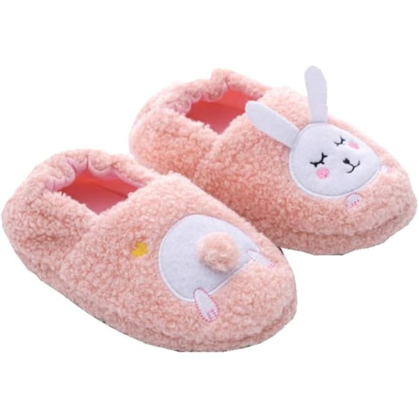 Baby Piges Bløde Plys Hjemmesko Tegneserie Varme Vinter Hjemmesko (Indvendig længde 17,5 cm)