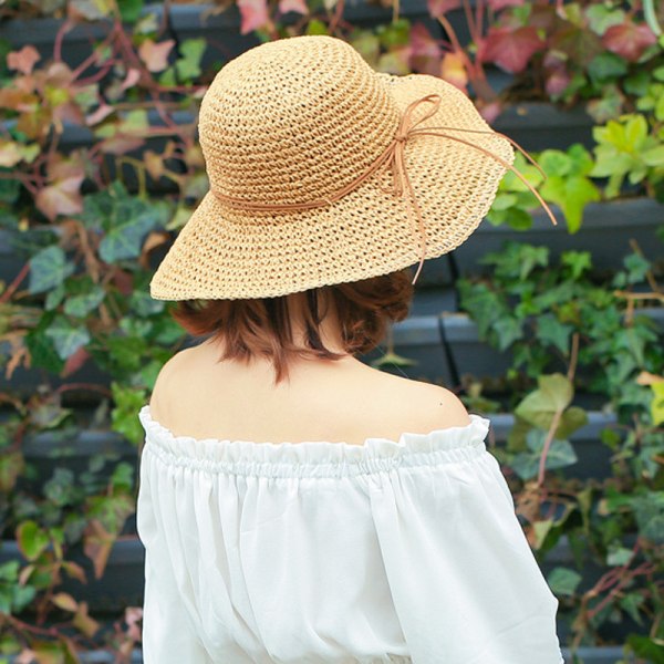 Straw Hat, Handmade Wide Brim Hat, Outdoor Foldable Hat for Adult