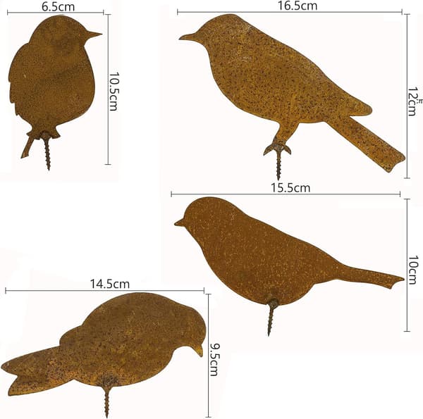 Fugletre - Metallhagedekorasjon - Naturlig rust Rust