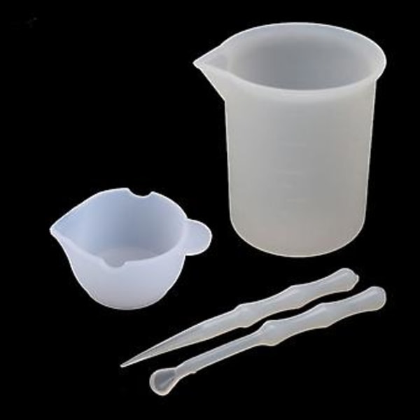 4 stk. non-stick resin blandingskopper sæt 100 ml silikone målebægre skeer DIY