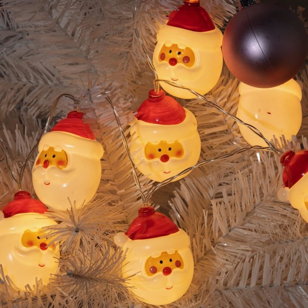 Christmas Santa Head Light Batteridriven Xmas Tree String Ligh