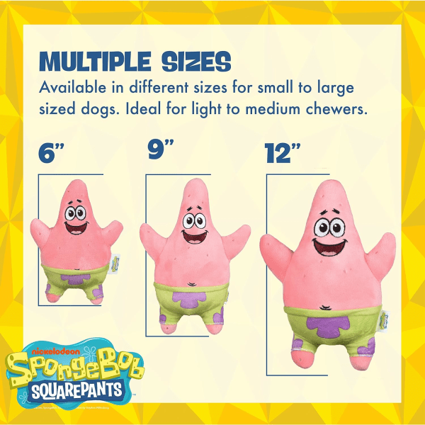 Figursammet leksaker för hundar | Hundleksaker för SpongeBob-fans | Pipande hund