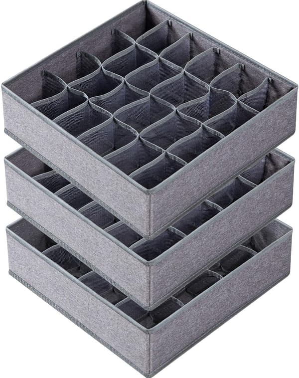 3-pack strumpor underkläder arrangör, 30 lådor arrangörer, tyg vik