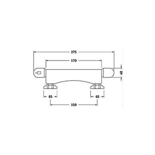 Termostatisk Dusj Armatur Blandingsventil 8-85 Grader Veggmontert for Bad 170mm