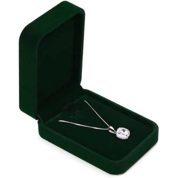 Vert Foncé Velours Pendentif Boîte Boîte De Rangement Anniversa
