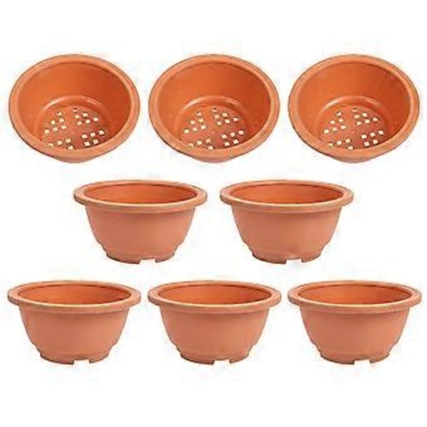 8 stk. Havearbejde Blomsterpotte Blomsterkrukke Have Plantepotte Plastik Plantepotter