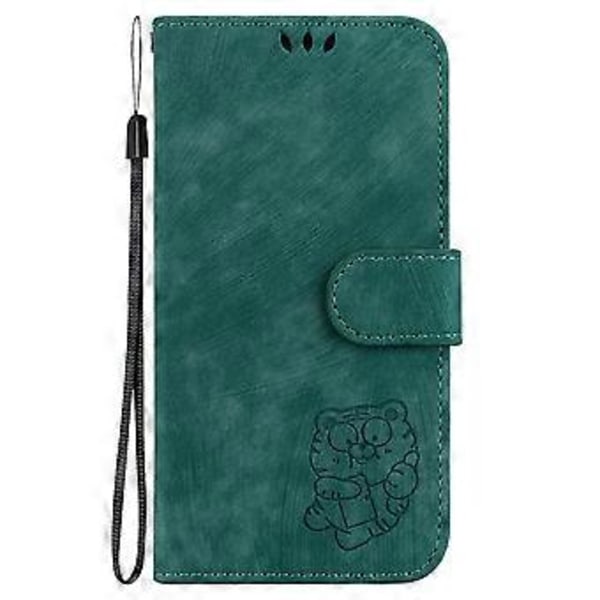 Präglad Läderfodral för iPhone 12 mini (Grön)