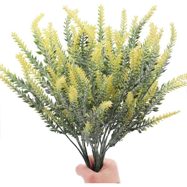 4 Pakke Kunstig Lavendel Flokket Blomster, Realistisk Berøring, Vi