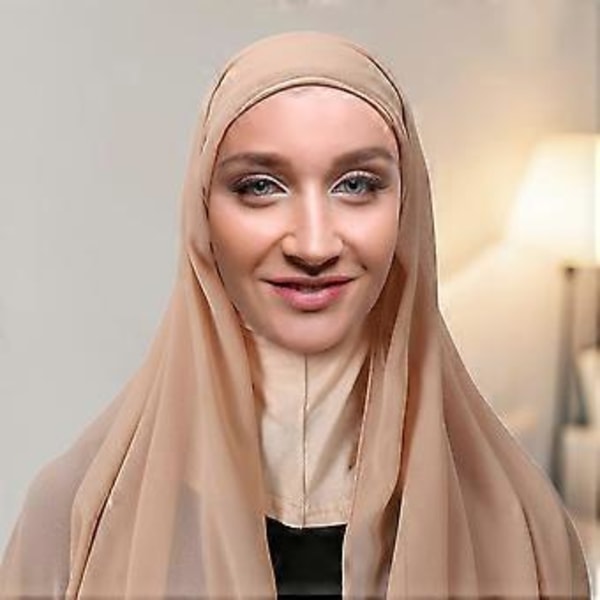 Hijab för Kvinnor Flickor Mode Muslimsk Hijab Sjal Huvudduk för Födelsedag Eid al-Fitr Shahadah Ramadan Bön (19 blågrå)
