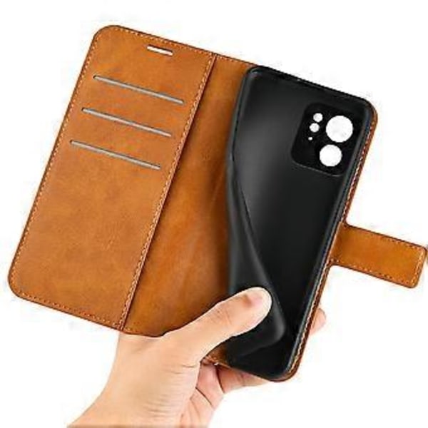 Plånboksfodral i PU-läder med kalvskinnsstruktur för Motorola Edge 40 5G, stativ, telefonfodral (Stil A)