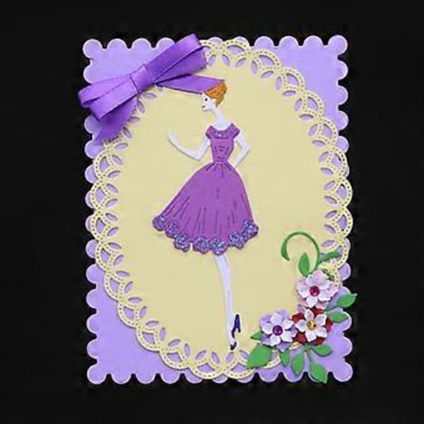 Vacker Flicka Metallstansar Schablon DIY Scrapbooking Album Stämpel Papper Bil