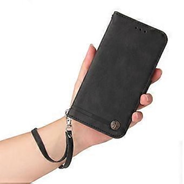 Skin-touch PU-läderfodral med präglade linjer, stativ och plånboksfunktion för Xiaomi Redmi 12 4G (Stil A)