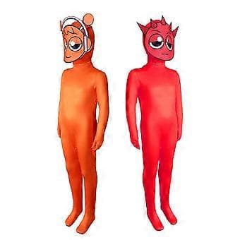 Sprunki Cosplay Kostym Jumpsuit Party Maskerad Bodysuit (140 Grå)