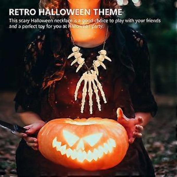 Halloween-kallo ja luuranko käsi luun kaulakoru Halloween-juhliin