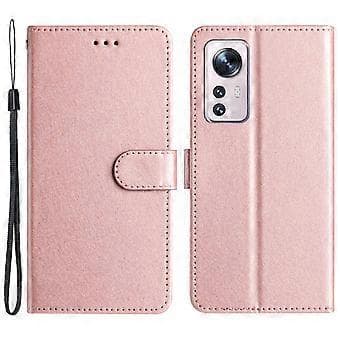 För Xiaomi 12 Lite 5G Plånboksfodral med visningsstativ, läderfodral med silkesstruktur och handledsrem (stil A)