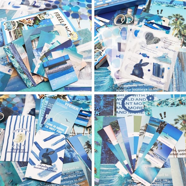 155 stykker Scrapbooking tilbehørssæt, æstetisk Bullet Journal Scrapbook Kit med A6 Grid Noteboo
