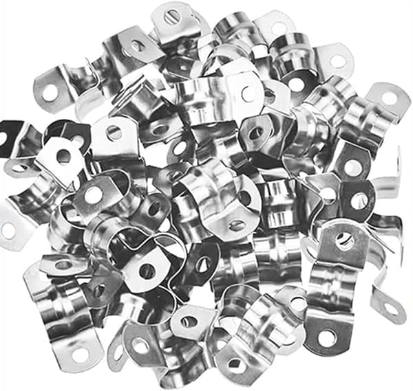 50 stk 8mm U-rør 304 rustfritt stål stiv rørklemme for U-form